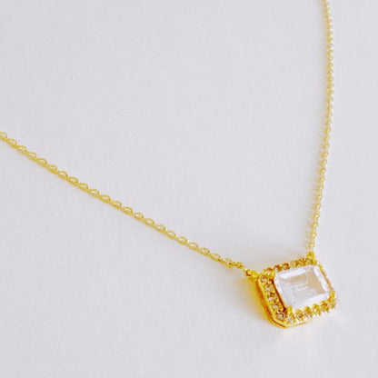 Radiant Emerald Cut Pendant Necklace - FamilyClothes