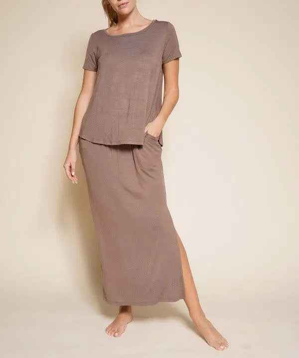 BAMBOO CASUAL LONG SKIRT WITH POCKETS - FamilyClothes