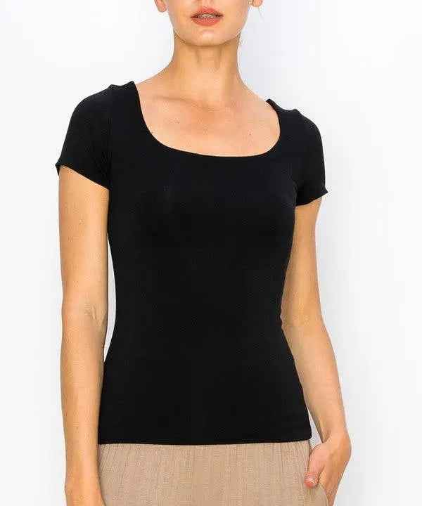 BAMBOO DOUBLE LAYERED CAP SLV TOP - FamilyClothes