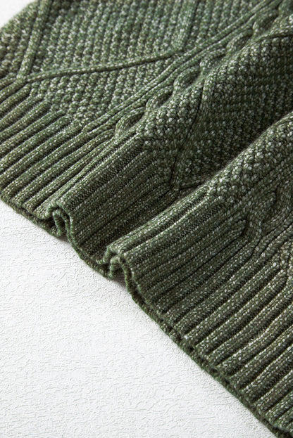 Coffee Knit Sweater Dress - Cable Knit Drop Shoulder Loose Fit Design - FamilyClothes