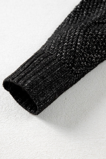 Coffee Knit Sweater Dress - Cable Knit Drop Shoulder Loose Fit Design - FamilyClothes