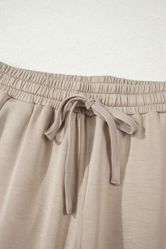 Solid Half-Zip Hoodie and Pants Set - FamilyClothes