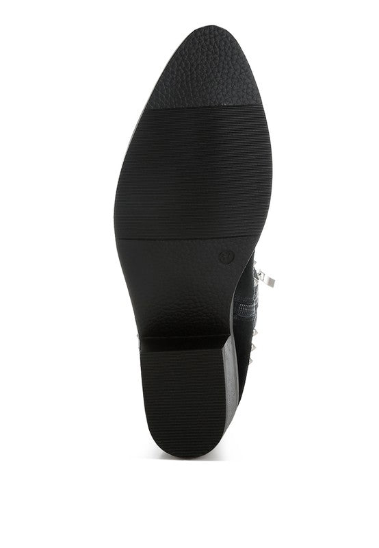 Hira Studs Embellished Cowboy Boots - FamilyClothes