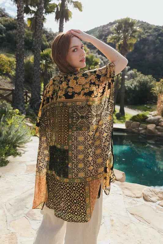 Bohemian Burnout Velvet Kimono - FamilyClothes