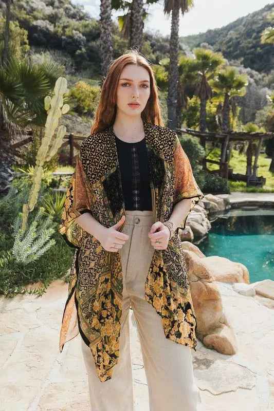 Bohemian Burnout Velvet Kimono - FamilyClothes