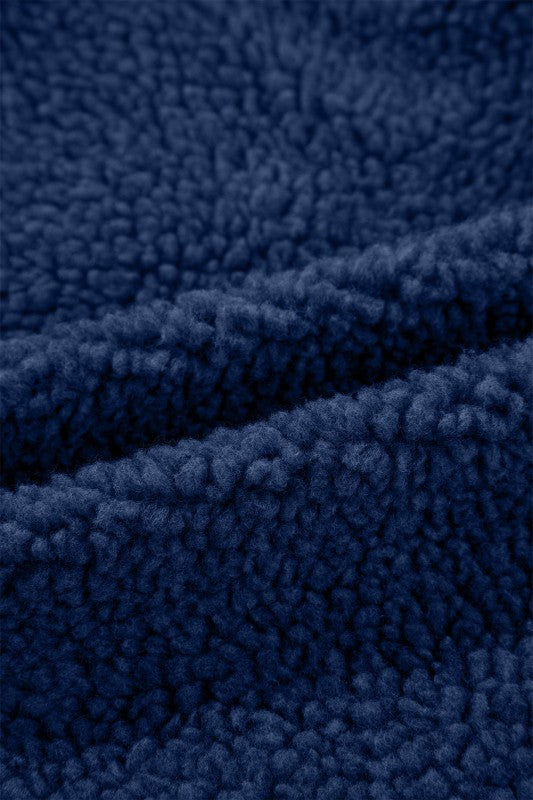 Solid Fleece Zip-Up Drawstring Pocketed Hooded Jac - FamilyClothes