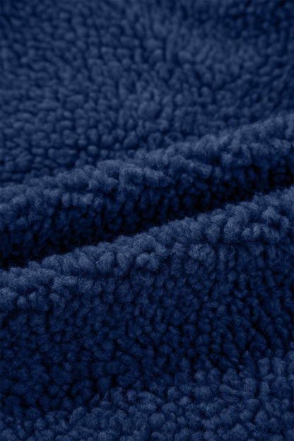 Solid Fleece Zip-Up Drawstring Pocketed Hooded Jac - FamilyClothes