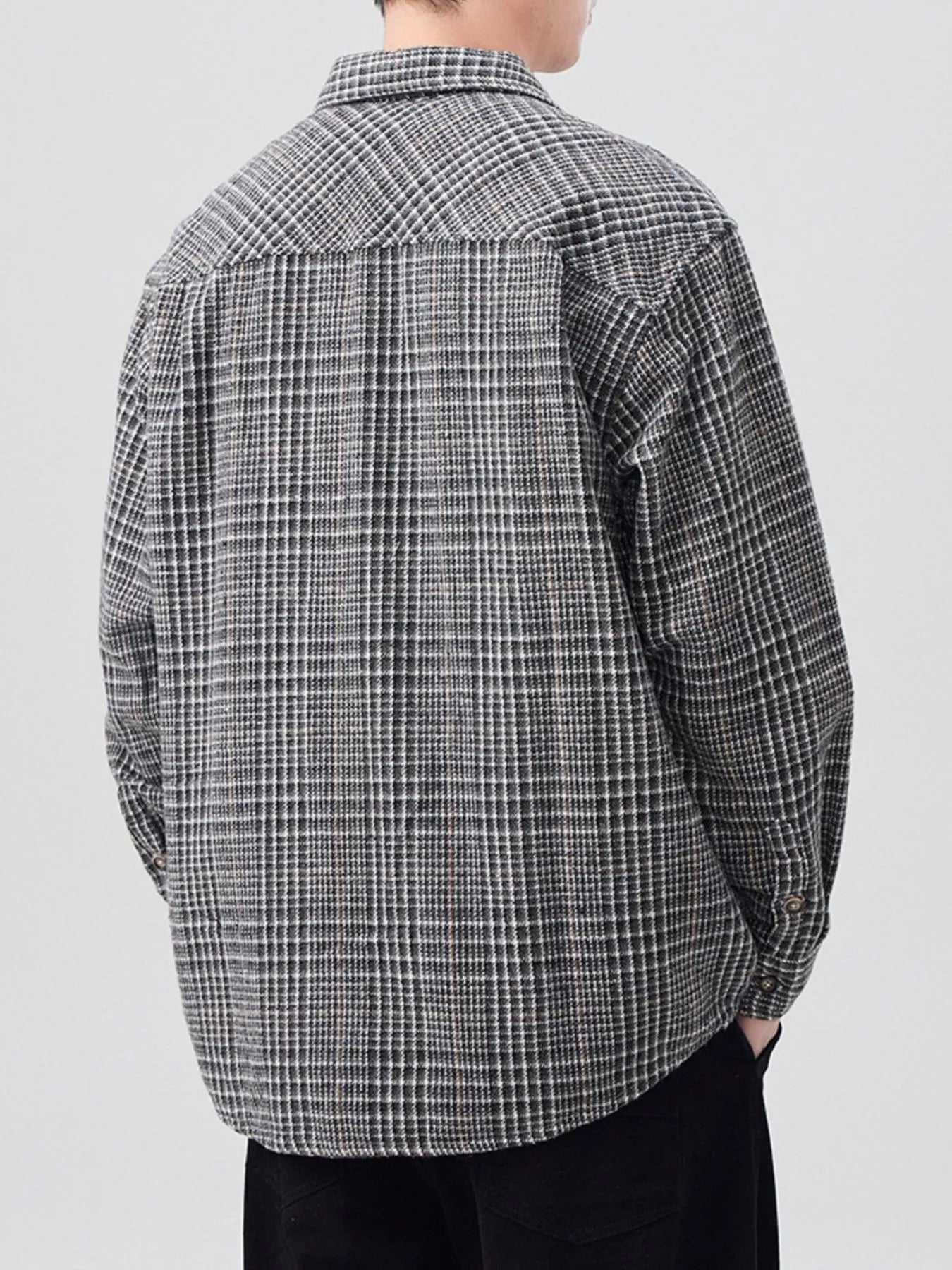 Men's Plus Size Plaid Button Up Long Sleeve Shirt - FamilyClothes