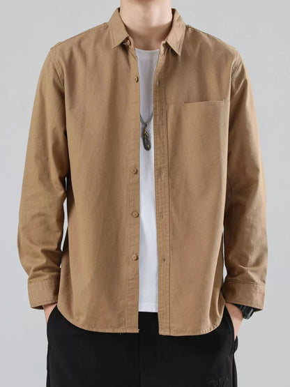 Men's Full Size Button-Up Casual Shirt Plus Size - FamilyClothes