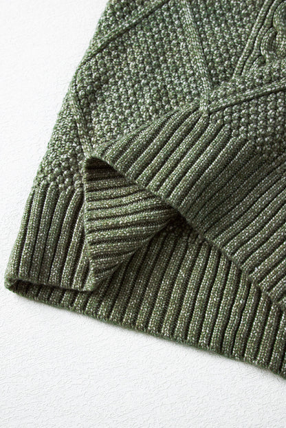 Coffee Knit Sweater Dress - Cable Knit Drop Shoulder Loose Fit Design - FamilyClothes