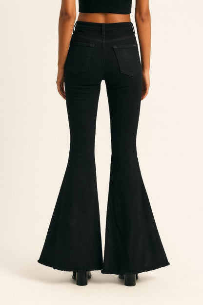 Wild West Bell Bottom Pants in Black and Red with Studded Detailing - FamilyClothes