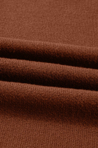 Solid Ribbed Mock Neck Sweater Dress - FamilyClothes