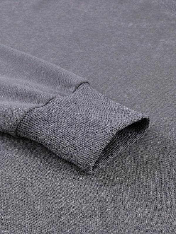 Cotton Acid Mineral Drop Shoulder Relax Sweatshirt - FamilyClothes