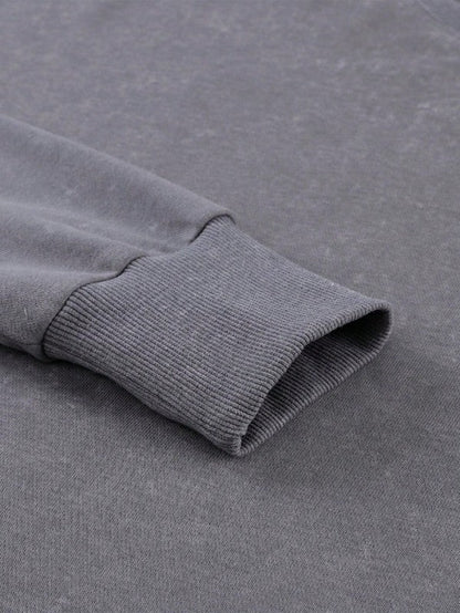 Cotton Acid Mineral Drop Shoulder Relax Sweatshirt - FamilyClothes