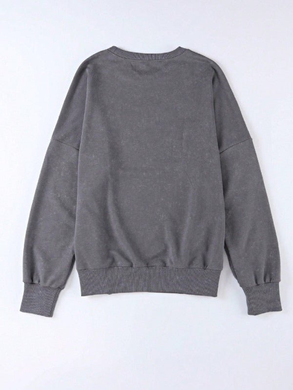 Cotton Acid Mineral Drop Shoulder Relax Sweatshirt - FamilyClothes