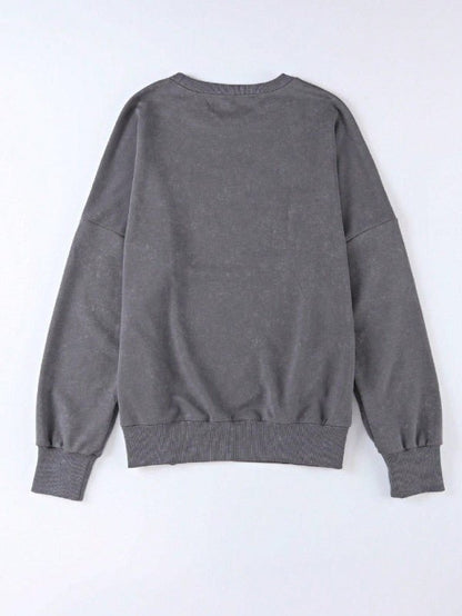 Cotton Acid Mineral Drop Shoulder Relax Sweatshirt - FamilyClothes