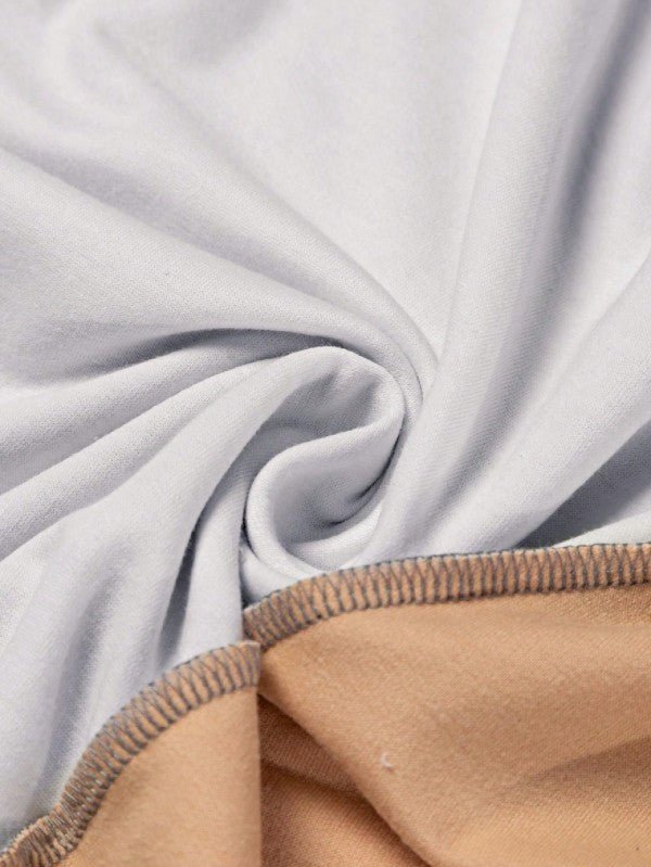 Cotton Stitching Irregular Hem Block  Pullover - FamilyClothes