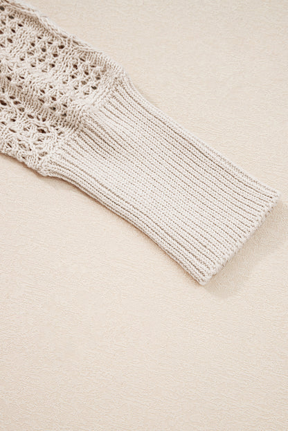 Lapis Mix Pattern Cardigan for Stylish Layering - Hollow Knit Open Front - FamilyClothes