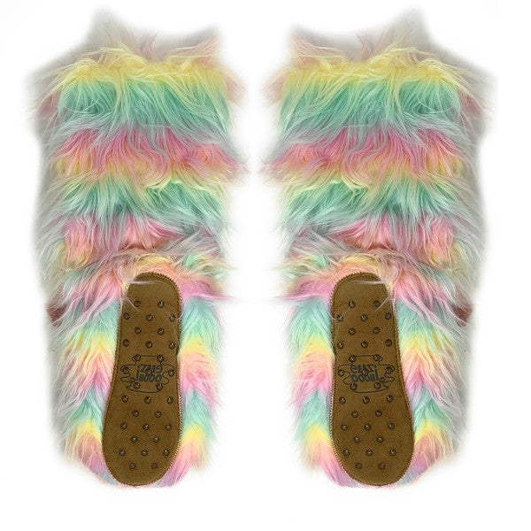 Funky Unicom - Women's Cozy Sherpa Slipper Socks - FamilyClothes