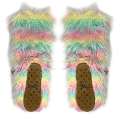 Funky Unicom - Women's Cozy Sherpa Slipper Socks - FamilyClothes