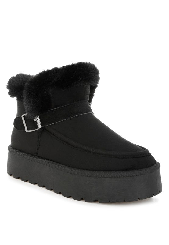 Linka Pin Buckle Detail Snow Boots - FamilyClothes