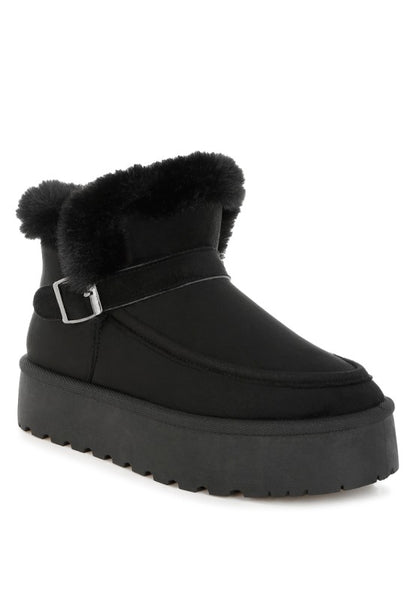 Linka Pin Buckle Detail Snow Boots - FamilyClothes
