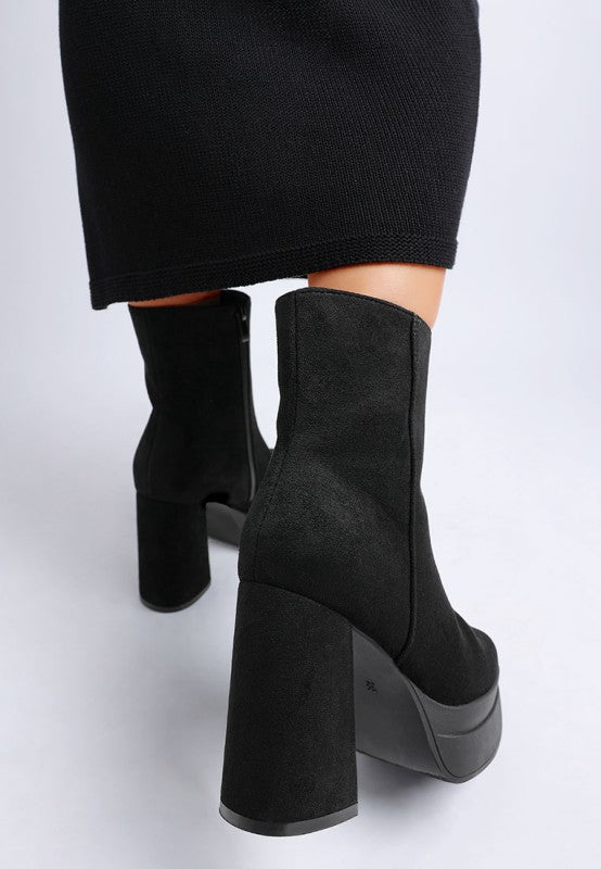 Maltese Soft Microfiber Block Heel Boots - FamilyClothes