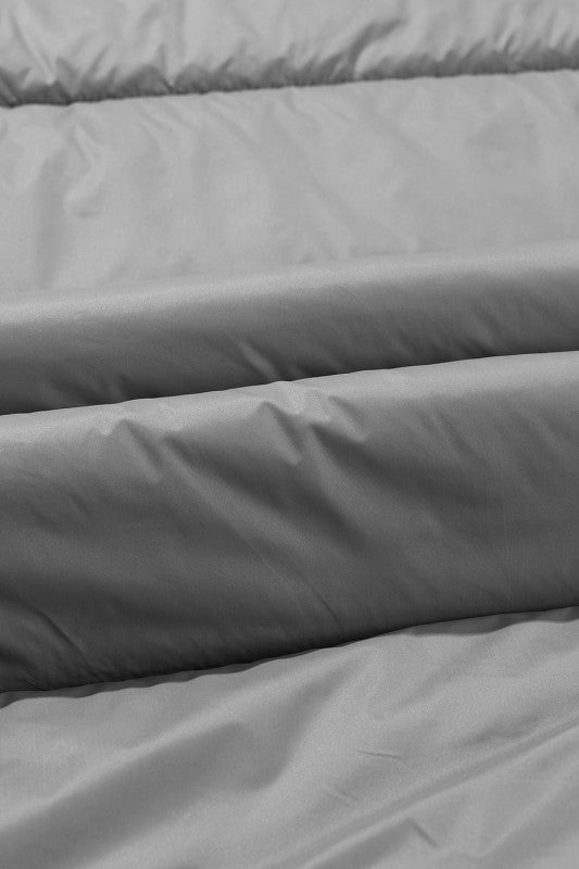 Solid Quilted Long Hooded Vest Coat - FamilyClothes