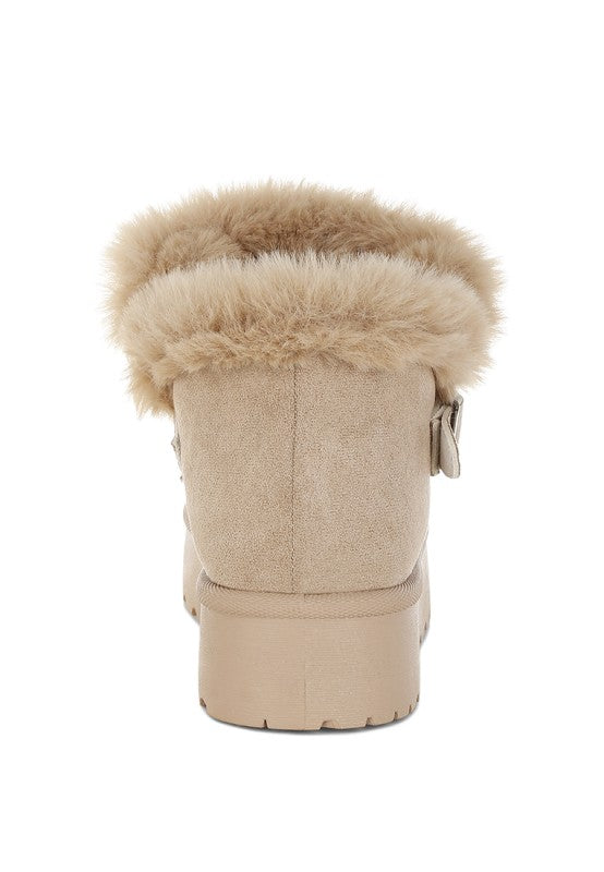 Linka Pin Buckle Detail Snow Boots - FamilyClothes