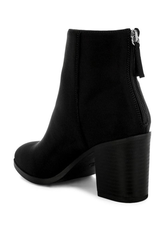 Veyara Lycra Block Heel Ankle Boots - FamilyClothes