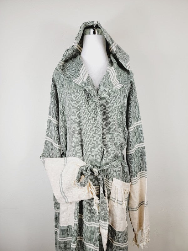 Unisex Beach Spa Robe with Pockets - Dark Color - FamilyClothes