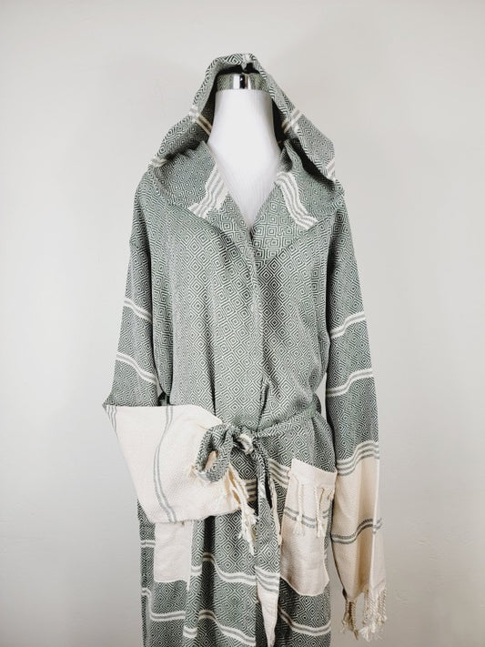 Unisex Beach Spa Robe with Pockets - Dark Color - FamilyClothes