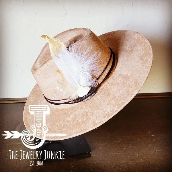 Dark Metallic Feather&Turq Slab Hatband Choice Hat - FamilyClothes