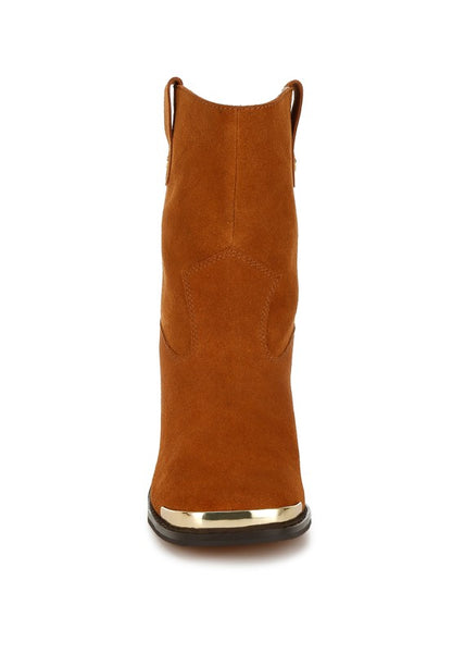 Emberly Suede Square Toe Ankle Boots - FamilyClothes