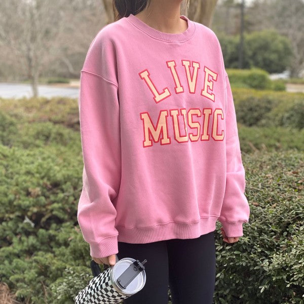 Live Music Lover Oversized Sweatshirt - FamilyClothes