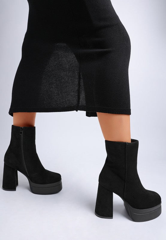 Maltese Soft Microfiber Block Heel Boots - FamilyClothes