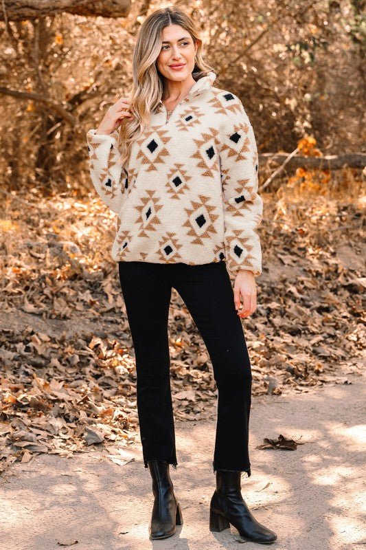 Elizy Quarter Zip Collar Sweatshirt - FamilyClothes