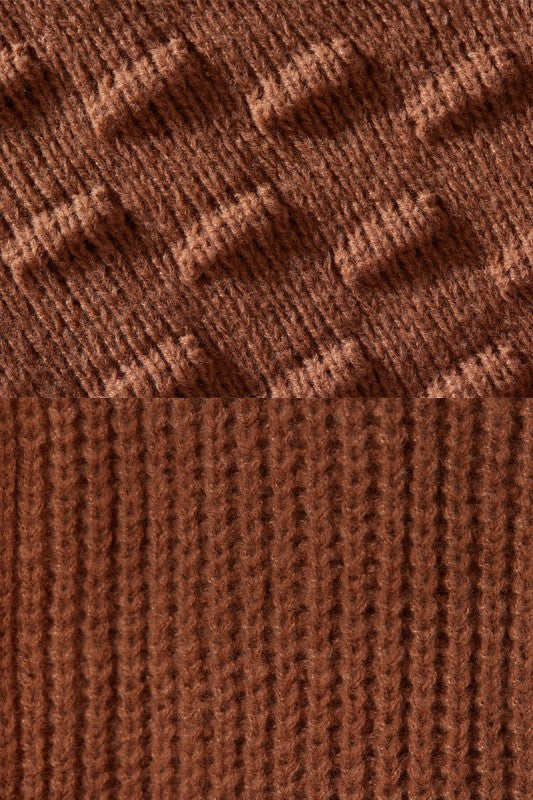 Plus Oversized Cardigan with Pompom Sleeves - FamilyClothes