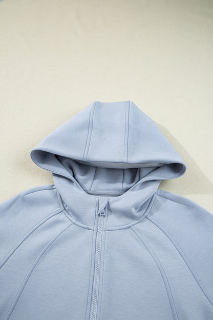 Solid Half-Zip Hoodie and Pants Set - FamilyClothes
