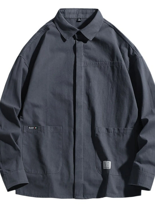 Men's Plus Size Button Up Long Sleeve Shirt - FamilyClothes