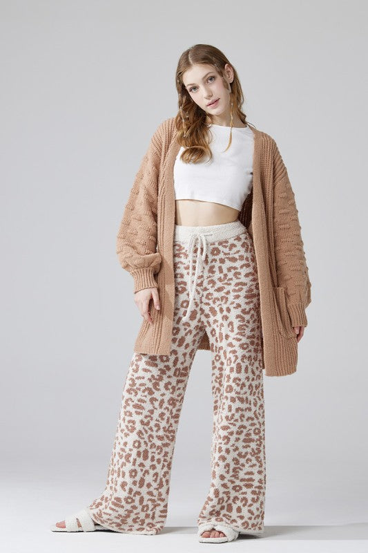 Plus Oversized Cardigan with Pompom Sleeves - FamilyClothes