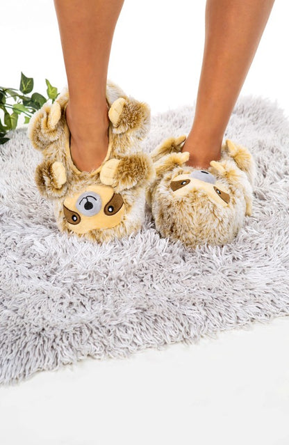 Sloth Hugs - Womens Fluffy House Slippers Shoes - FamilyClothes