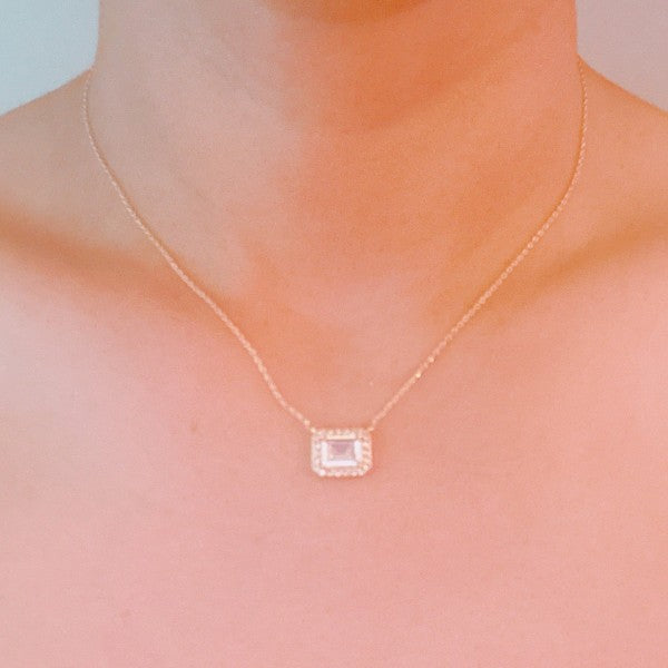 Radiant Emerald Cut Pendant Necklace - FamilyClothes