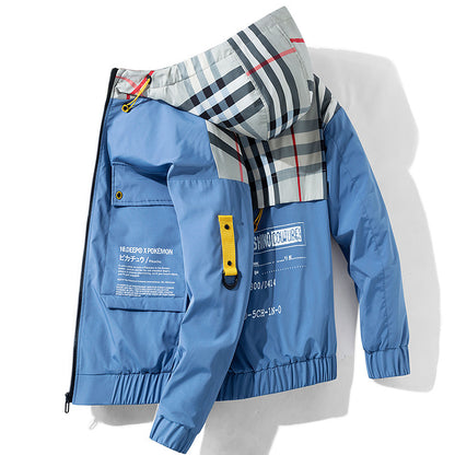 Autumn Hooded Cargo Jacket Men - 2020 New Loose Plus Size Color Matching Coat - FamilyClothes