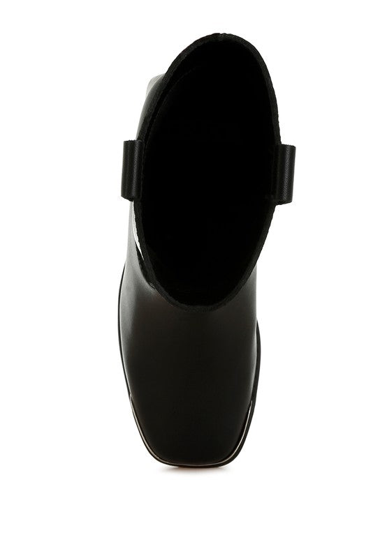 Iliad Genuine Leather Metallic Accent Ankle Boots - FamilyClothes