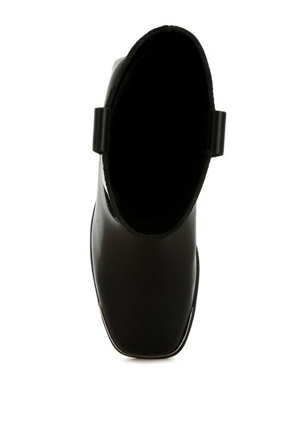 Iliad Genuine Leather Metallic Accent Ankle Boots - FamilyClothes