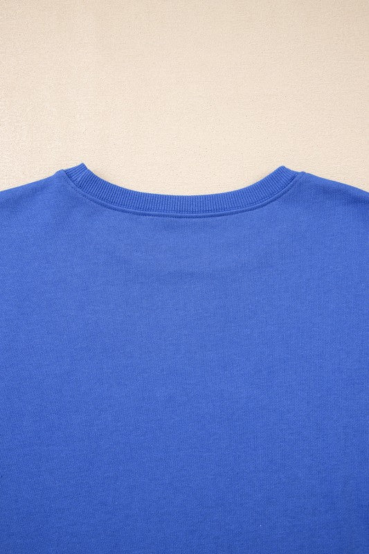 Varsity Stripe Long Sleeve Sweatshirt Dress - FamilyClothes