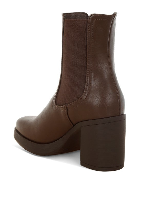 Scuala Faux Leather Chelsea Boots - FamilyClothes