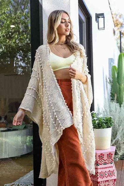 Embroidered Zig Zag Kimono for Effortless Style - FamilyClothes