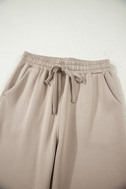 Solid Half-Zip Hoodie and Pants Set - FamilyClothes